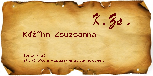 Kóhn Zsuzsanna névjegykártya